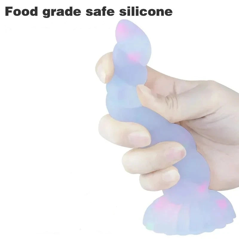 Glowing Color Jelly Sex Toy with Suction Cup