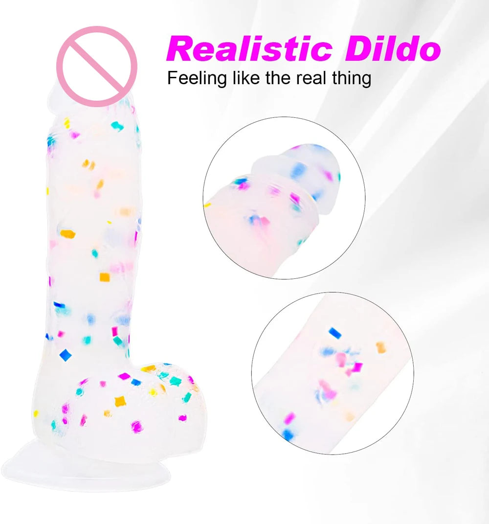 Confetti Dildo or Anal Plug and sex game dice