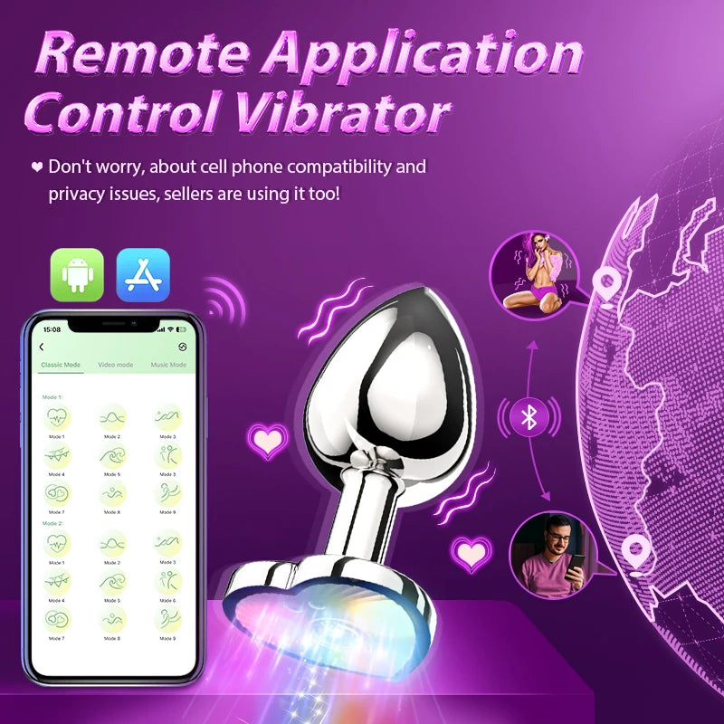 Vibrating Heart Shaped, App Controlled,Intimate Adult Toy