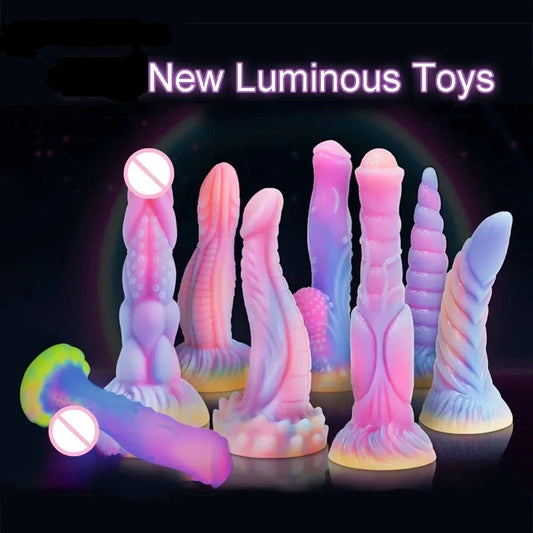 Exciting Glow In The Dark Dildo with Suction Cup